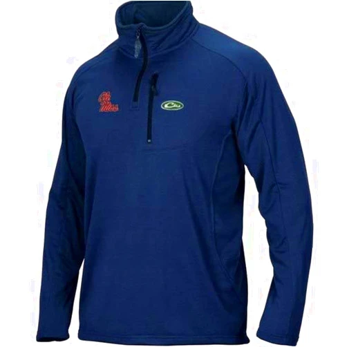 Drake Waterfowl Drake Ole Miss Breathlite 1/4 Zip Navy LG