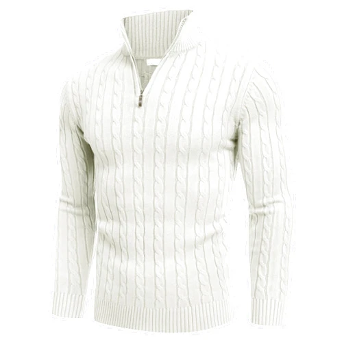 COOFANDY Men's Quarter Zip Sweater Slim Fit Casual Knitted Turtleneck Pullover Mock Neck Polo Sweater
