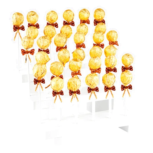 Echaprey Cake pop Lollipop Stand Cake Pop Holder Wood White Cake Pop Stand 3 Tier 33 Hole for Dessert Table of Wedding, Birthday Party, Christmas Day (33 Holes-3 Tier)