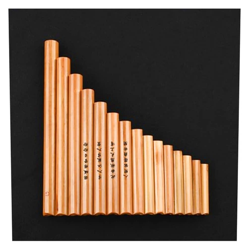 SHUNTIAN Natural Bitter Bamboo Pan Flute Panpipe 15 Tubes C D F G Key Wood Tube Musical Instrument Pan Flute (Color : F Key)