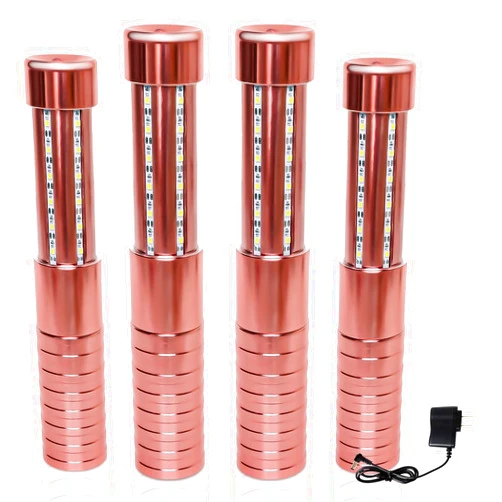 ZSSXOLED 4 Pieces LED Strobe Baton Lights Rechargeable LED Bottle Service Light Reusable Handheld Champagne Bottle LED Light for Party Nightclub Bar Wedding Event Festival Outdoor Activity (Pink)