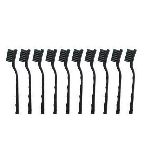 ESDELES 10PCS Anti Static ESD Cleaning Brush Kit Keyboard PCB Motherboards Tool Set Black (A1-10)