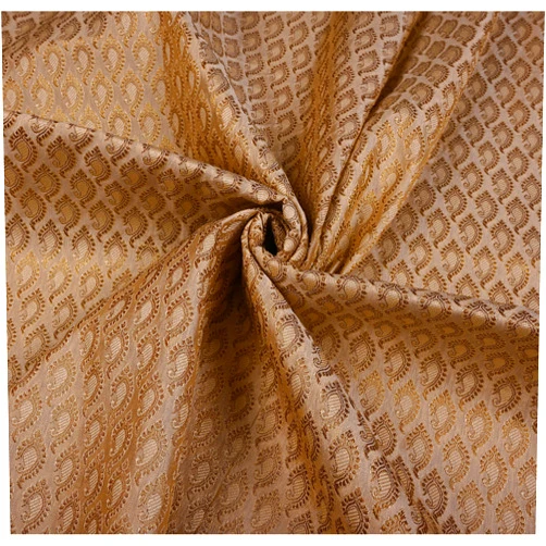 Eloria-décor Damask Embroidered Brocade Jacquard Sewing Apparel Making Fabric by The Yard Kurta Dress Apparel Cloth, Color: Gold