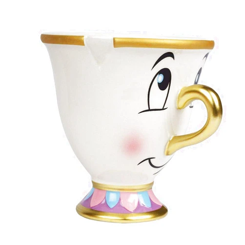 FAB Starpoint Disney Beauty and the Beast Chip Mug with Gold Foil Printing, Multicolor, 8 Ounces