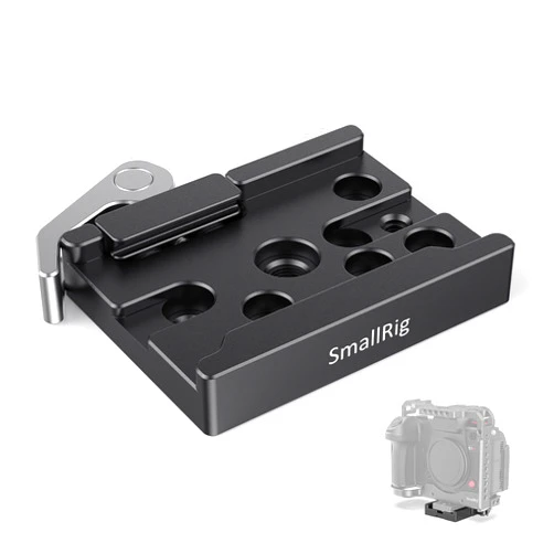 SmallRig Quick Release Mount Plate for Arca-Type, Baseplate Clamp with 1/4''-20 Threaded, 3/8''-16 Threaded and Lever - 2143B