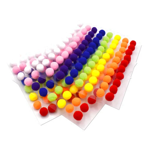Creativity Street Self-Adhesive Poms, Assorted Colors, Set of 240, 5/8 in