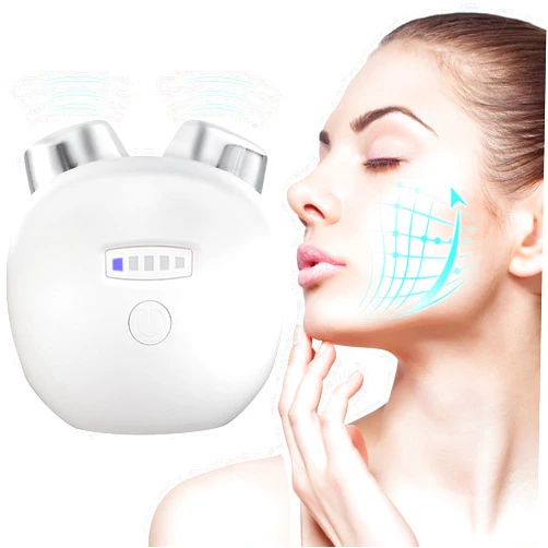 SCOBUTY Microcurrent Facial Device, Electric USB Rechargeable Face Massager for Anti Aging and Wrinkle, Intelligent Double Chin Massager,Instant Face Lift,Best Gift for Women,White