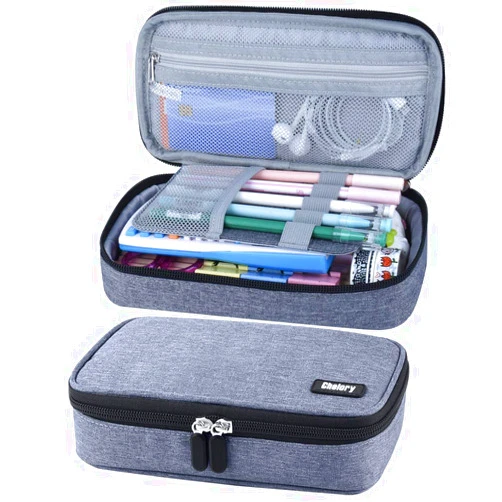 Chelory Big Capacity Pencil Case Large Pencil Bag Pouch Pen Case Pencil Marker Holder Stationery Storage Makeup Bag for Office Supplies Adults