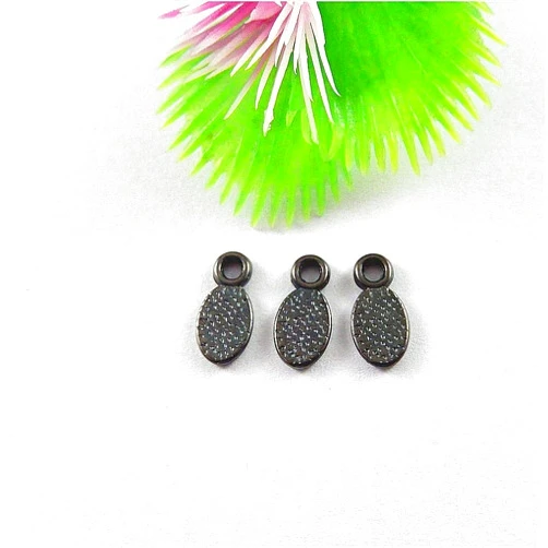 GRENFAS Jewelry Making Charms Pendants, 51626 Gun Black Ellipse Glue On Bail Alloy Charms Pendants Jewelry Crafts 99Pcs