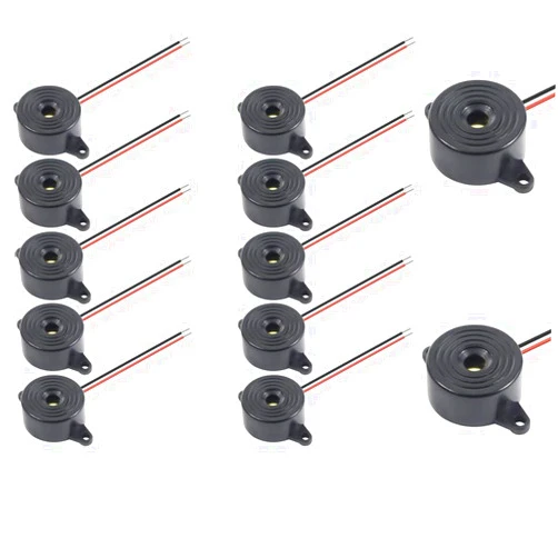 Tatoko DC 3-24V Active Piezo Buzzer 85 db with Industrial Audio Inside 2-Wire Leads Electric Alarmer 12PCS