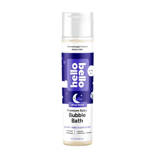 Hello Bello Nighttime Bubble Bath, Gentle Hypoallergenic Formula for Babies and Kids, Vegan and Cruelty-Free, Sleep Sweet Scented, 10 fl oz