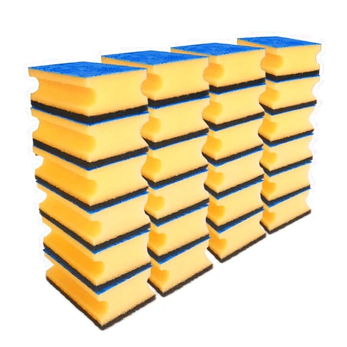 Vileda Glitzi Plus Sponge, Polyurethane, Yellow, Black, Normal