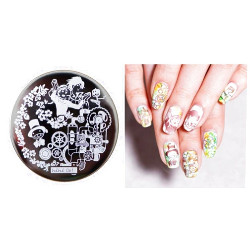 BomBom Nail Art - Stamping Plate Robot Machine Wheel Gear Industrial Cool Style Nail Art Stamp Template Image Transfer Stamp