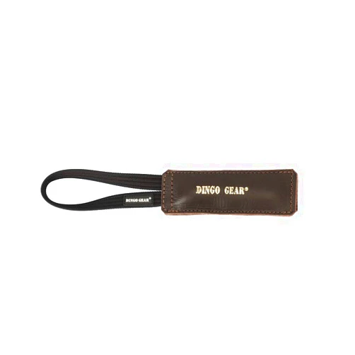 DINGO GEAR WWW.DINGOGEAR.COM 1977 Dingo Gear Dog Bite Tug Handmade of Brown Grain Leather Strong, Chocolate, 0.1 kg
