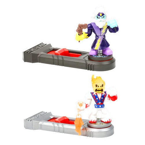 Akedo - Ultimate Arcade Warriors Versus Pack Thunderwind Vs Burnout Mini Battling Action Figures Ready, Fight, Split Strike