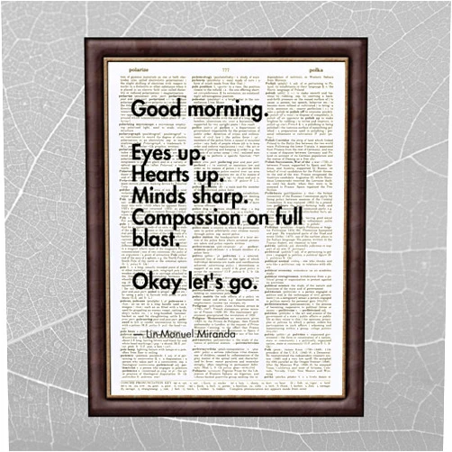 HighVibeDen Good Morning Positive Inspirational Dictionary Art Print Wall Decor Upcycled Vintage Decoration Aesthetic Farmhouse Artwork Uplifting Encouragement Handmade Art Prints Wall Art Office Home - UNFRAMED