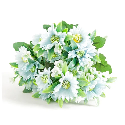 Generic 6 Forks 18 Heads Silk Daisy Artificial Flower Wedding Holiday Supplies DIY Gifts Handmade Potted Plants Crafts Home Decoration