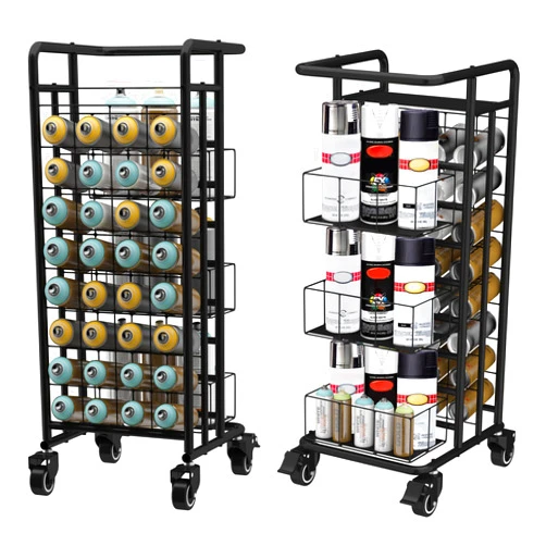 uyoyous Metal Spray Paint or Lube Can Holder Spray Paint Can Organization Storage Rack 32 Slots 8 Tier Lube Can Storage Shelf for Garage Shop Craft Workspace