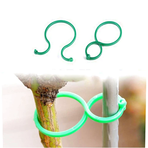 Lohas Select 100 Pcs Plant Twist Clip Ties Garden Plant Support Clips Vegetables Tomato Vine Flower Clips Plant Locks for Securing Plants