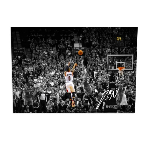 LIHONK Basketball Damian Lillard Poster For Walls 12x18inch Unframe Canvas Basketball Wall Art Print Posters For Boys Bedroom Gifts