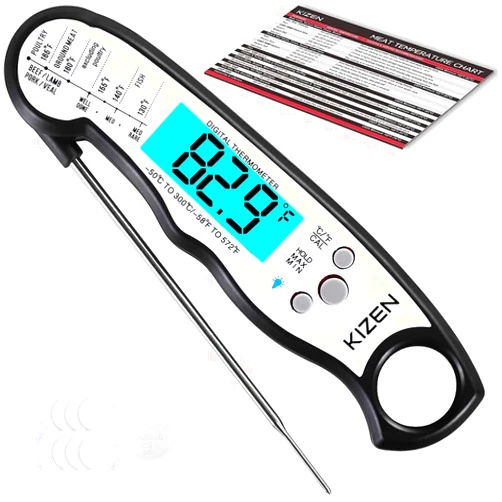 KIZEN Instant Read Meat Thermometer Digital - Food Thermometer for Cooking, Grill, Oven, BBQ - Probe Thermometer for Kitchen