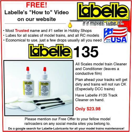Labelle Track Cleaner&Conditioner for All Scales and Brands of Model Railroad Track (DC or DCC) 2-Bottle Bonus Pak