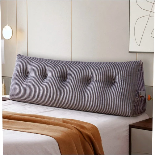 SLIGUY Large Headboard Wedge Pillow Bed Rest Reading Pillow Bolster Triangular Pillow for Sitting in Bed-Backrest Positioning Support Long Pillow for Daybed (Queen:59x8x20 Inches,Grey)