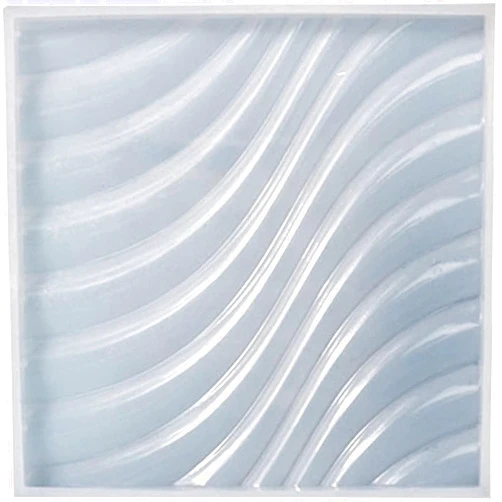 PurYupearl 1pc Clear Ocean Coaster Resin Mold,Square Wavy Coasters Silicone Molds for Epoxy Resin,Riverbed Ocean Organizer Tray Plate Resin Casting Mold Jewelry Casting Supplies