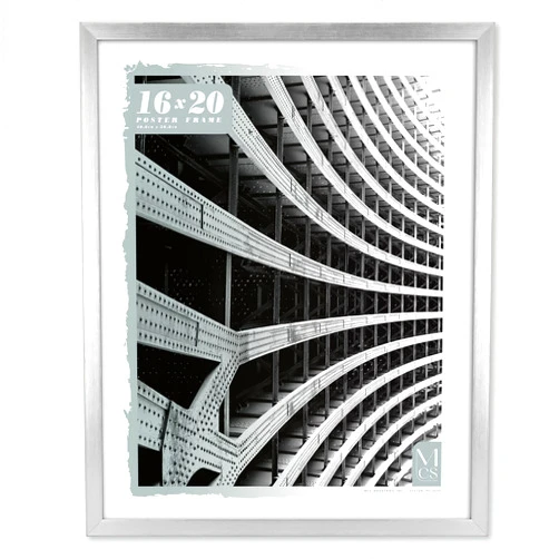 MCS Foundation 16x20 Poster Frame Traditional Silver, Vertical & Horizontal Wall Hanging Large Picture Frame for Photos, Posters & Art Prints (1-Pack)