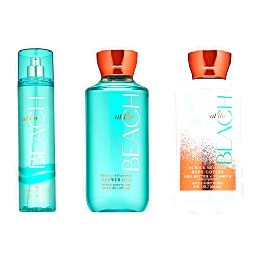Bath & Body Works ~ Signature Collection ~ At The Beach ~ Shower Gel ~ Fine Fragrance Mist & Body Lotion ~ Trio Gift Set