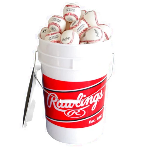 Rawlings | Official League Competition Grade Baseballs | ROLB1X | Game/Practice Use | Youth/14U | Bucket | 24 Count