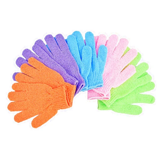 AOLANS Exfoliating Gloves 10PCS Bath Gloves 5 Pairs, Natural Mitts Gloves for Men and Women Use,Shower Gloves Body Spa Makes Skin Soft and Healthy (AOLANS)