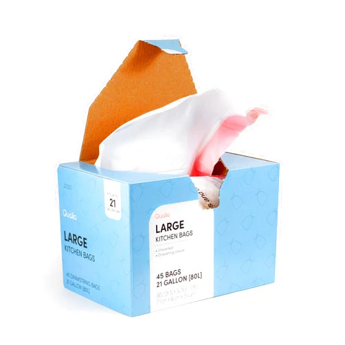 QUALIAZERO UNSCENTED 21 Gal / 80 Liter | Drawstring Closure Trash Bag | Heavy Duty By Qualia (UNSCENTED, 45 BAGS)