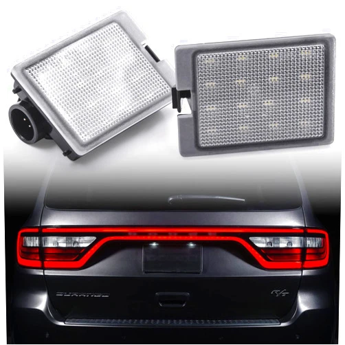 NSLUMO LED License Plate Light Assembly Compatible with Dodge Durango 2014-2020, OEM Fit Replacement Xenon White 18-SMD Number Plate Led Tag Lights