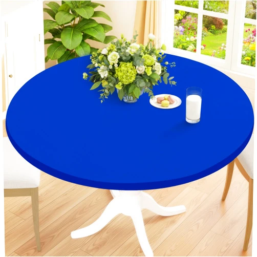 Smiry Round Spandex Tablecloth, Elastic Fitted Washable Tablecloths for 36