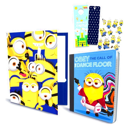 Despicable Me Notebook - Minions Notebook Bundle Includes Despicable Me Minions Folder and Notebook Plus Minions Stickers, Bookmark, More | Despicable Me School Supplies