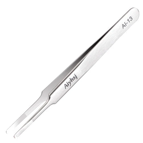 Aiyhsj Precision Tweezer, Upgraded Professional Flat Tip Round Tweezer, High-end Stainless Steel Tweezer for Craft, Electronics, Laboratory Work, Also Great Precision for Hair and Ingrown Hair Removal