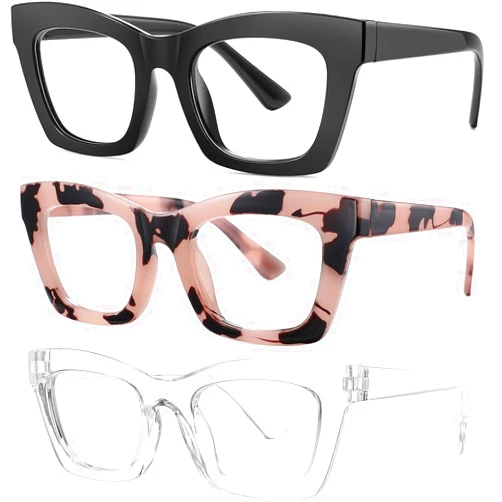 Okany Blue Light Blocking Glasses for Women Men Fashion Computer Screen Gaming TV Phones Anti Eyestrain & UV Glare Glasses 3 Pack