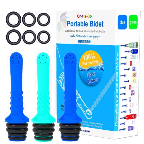 MeisiKeli 3pcs Portable Bidet for Toilet or Travel, Compatible with Every Bottle, Ecological, Mini, Elderly, Sprayer, Bio, Personal, Handheld, Personal Hygiene Care for Toilet or Washing