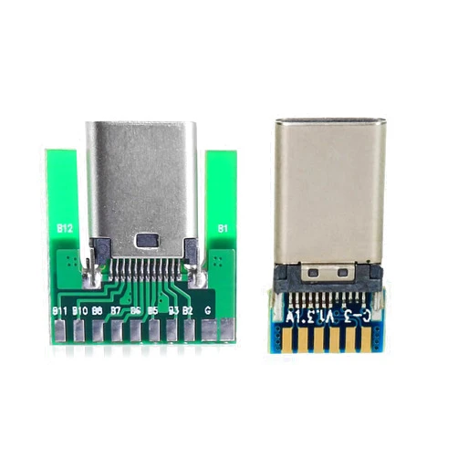 CY 2pcs/lot DIY OEM ODM 24pin USB 3.1 Type C Male Female Plug Socket Connector SMT type with PC Board