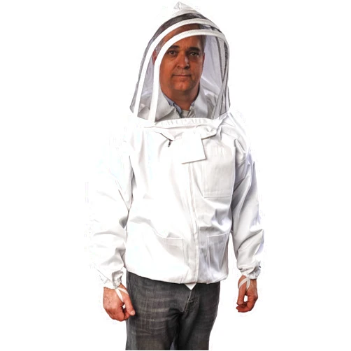 FOREST BEEKEEPING SUPPLY Supply Premium 100% Cotton Jacket with Fencing Veil for Professional Beekeeper Jackets (MEDIUM)
