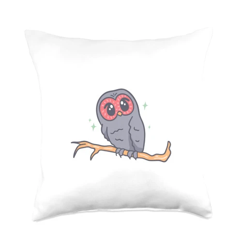 Papagei Tierhalter witzige lustige Sprüche Cute Owl with Stars Graphic for Men Women Children Throw Pillow, 18x18, Multicolor