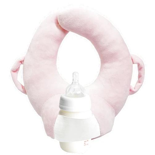 S-SNAIL-OO 12in Baby Bottle Holder, Bottle Holder for Baby self Feeding Newborn, Bottle Propper for Baby, Soft&Skin-Friendly, Free mom's Hands (Pink)