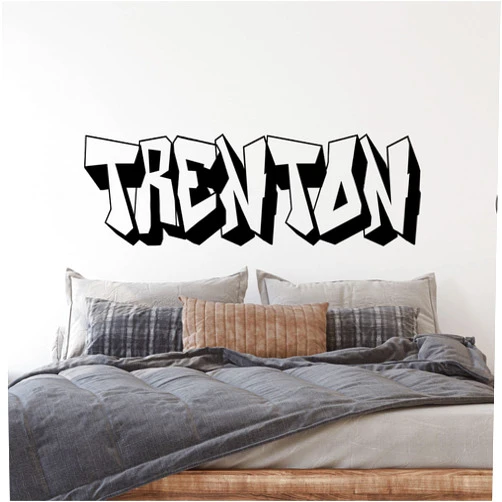 WallTag Graffiti Name Wall Decal Sticker Custom Name Wall Decal Girls Room Boys Room - Personalized Name Wall Decal Nursery Decal - Baby Monogram Vinyl Wall Art (16