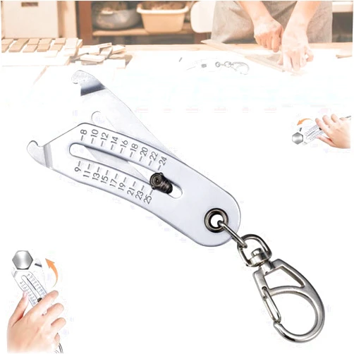 Yuloron Bolt Head Size Finder, Bolt Head Size Finder Tool, Bolt Head Size Finder Keychain, Bolt Size Checker, Nut and Bolt Thread Checker (1pc)