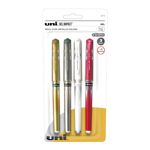 Uni-Ball Uniball 207 Impact, 207 Signo Gel Pen, 4 Assorted Metallic Bold 1.0mm, Gel Pens, Fine Point, Smooth Writing Pens, Office Supplies by Uni-ball like Colored Pens, Ink Pens, Ballpoint Pens, Bulk Pens