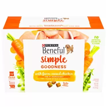 Purina Beneful Simple Goodness Adult Dry Dog Food Chicken 32 ct. Box