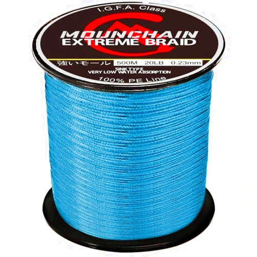 MOUNCHAIN Braided Fishing Line, 4 or 8 Strands Abrasion Resistant Braided Lines Super Strong 100% PE Sensitive Fishing Line 300M / 500M / 1000M