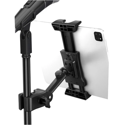 LZSIG Updated Tablet Mount Holder for Mic Stand, Adjustable Microphone Music Stand iPad Phone Holder Stand, Compatible with iPad, iPhone, Android, All 4.7 to 13.5-inch Tablets & Smartphones