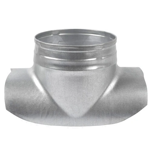 Repa Market Round Saddle Take Off for 5'' Inch Duct - 5'' Outlet Branch Extension - 90 Degree Splitter - Vent Duct Transition - Round Pressed Easy-Fit Galvanized Steel HVAC Takeoff Ducting